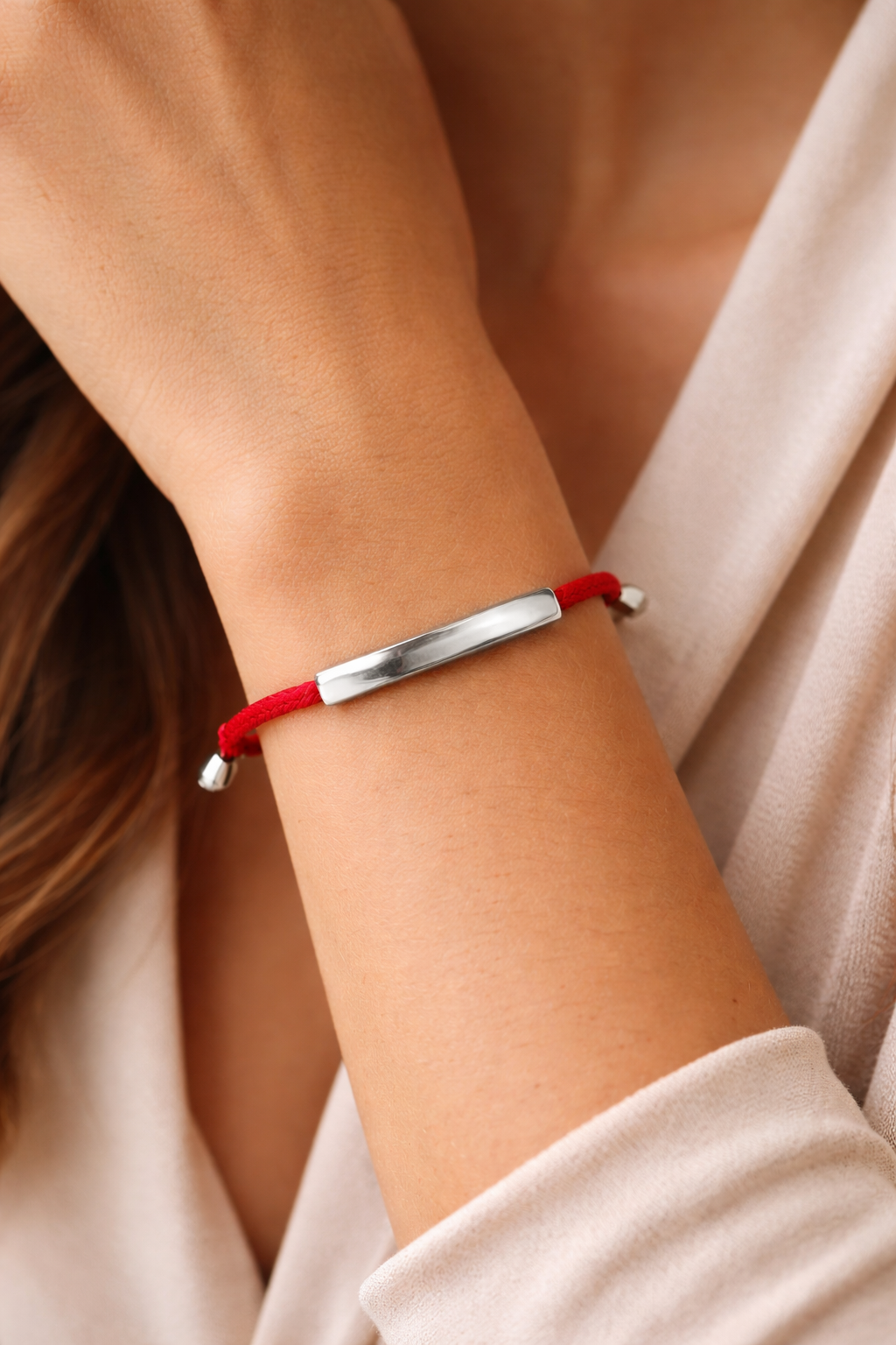 💎 Bracelet personnalisé L’Éclat – lien textile & acier inoxydable